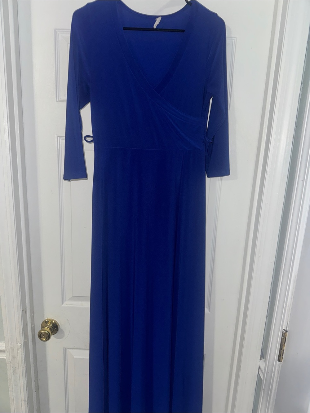 Classic Maternity Wrap Maxi Dress in Royal Blue *Belt Not Included!*